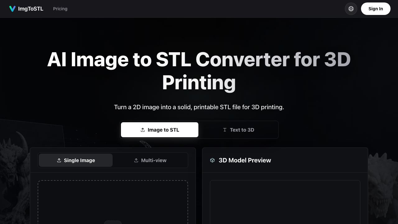 Image to STL - 2 网站截图