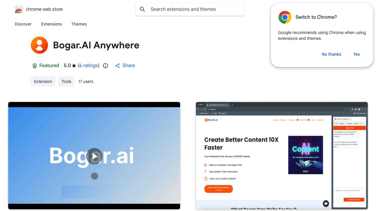 Bogar.AI Anywhere 网站截图