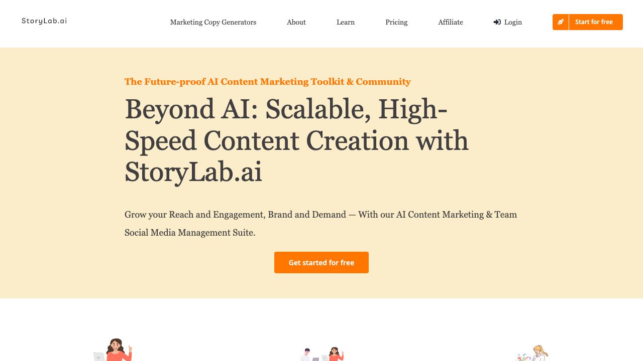 StoryLab.ai website screenshot
