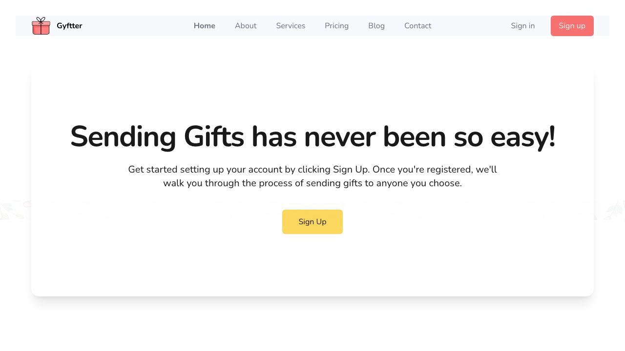 Gyftter website screenshot