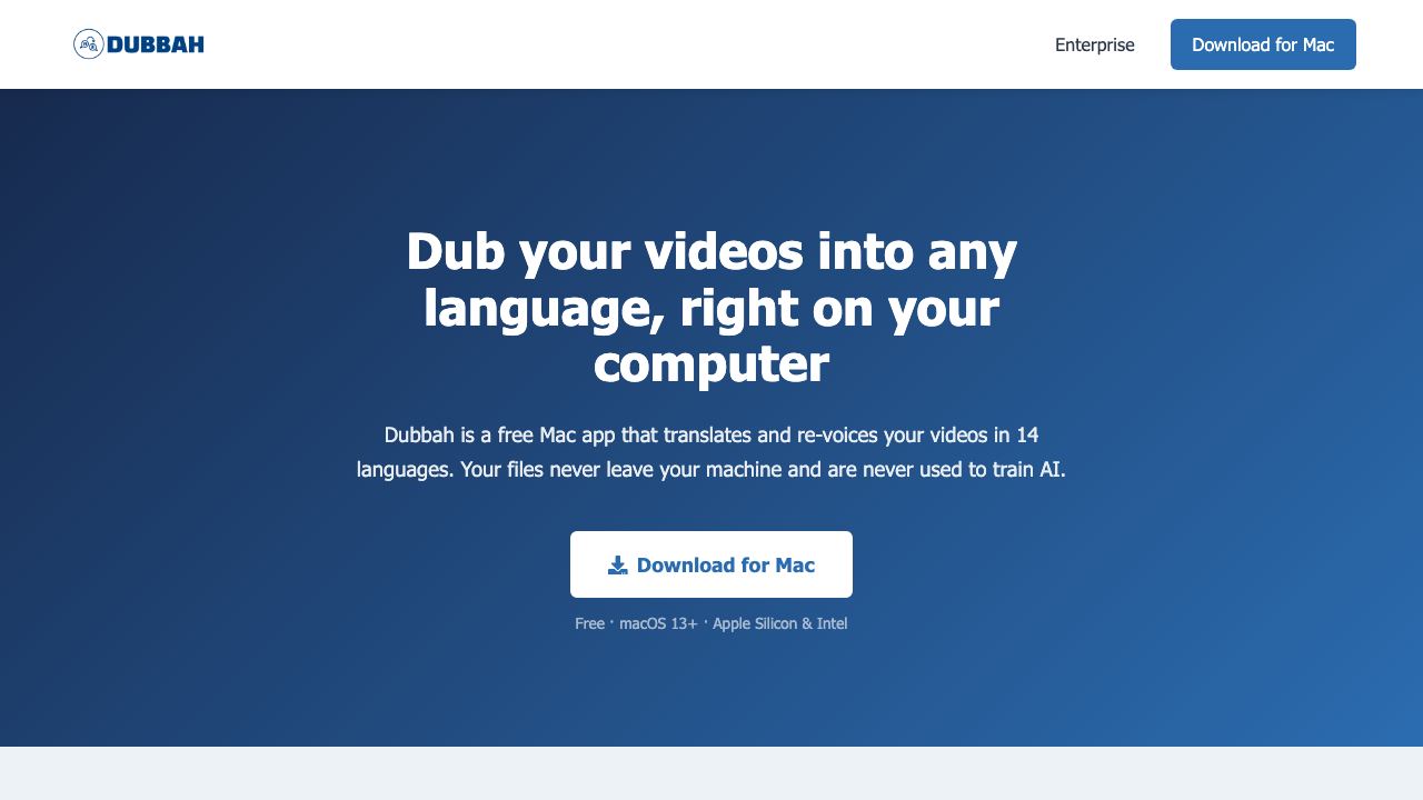 Dubbah website screenshot