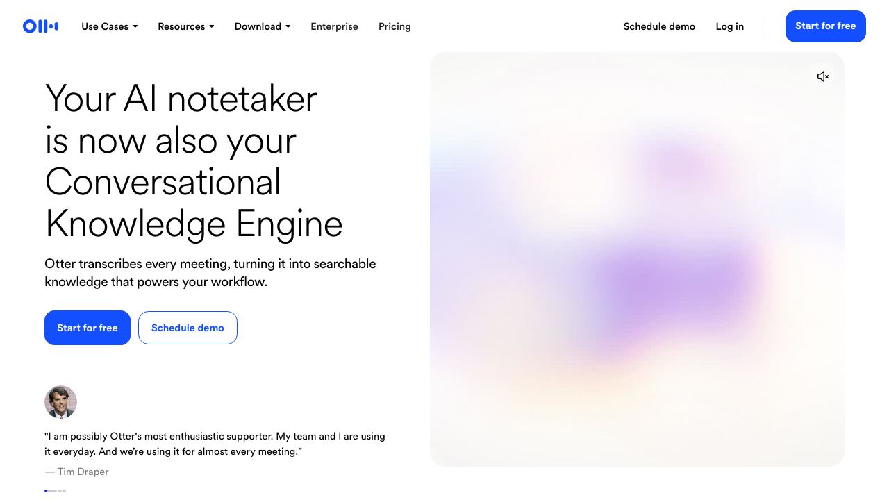 Otter.ai 网站截图