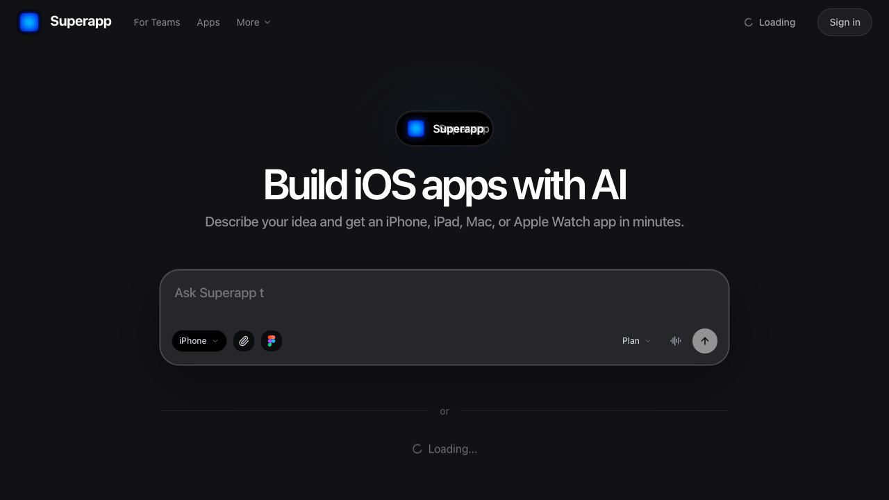 Superapp website screenshot