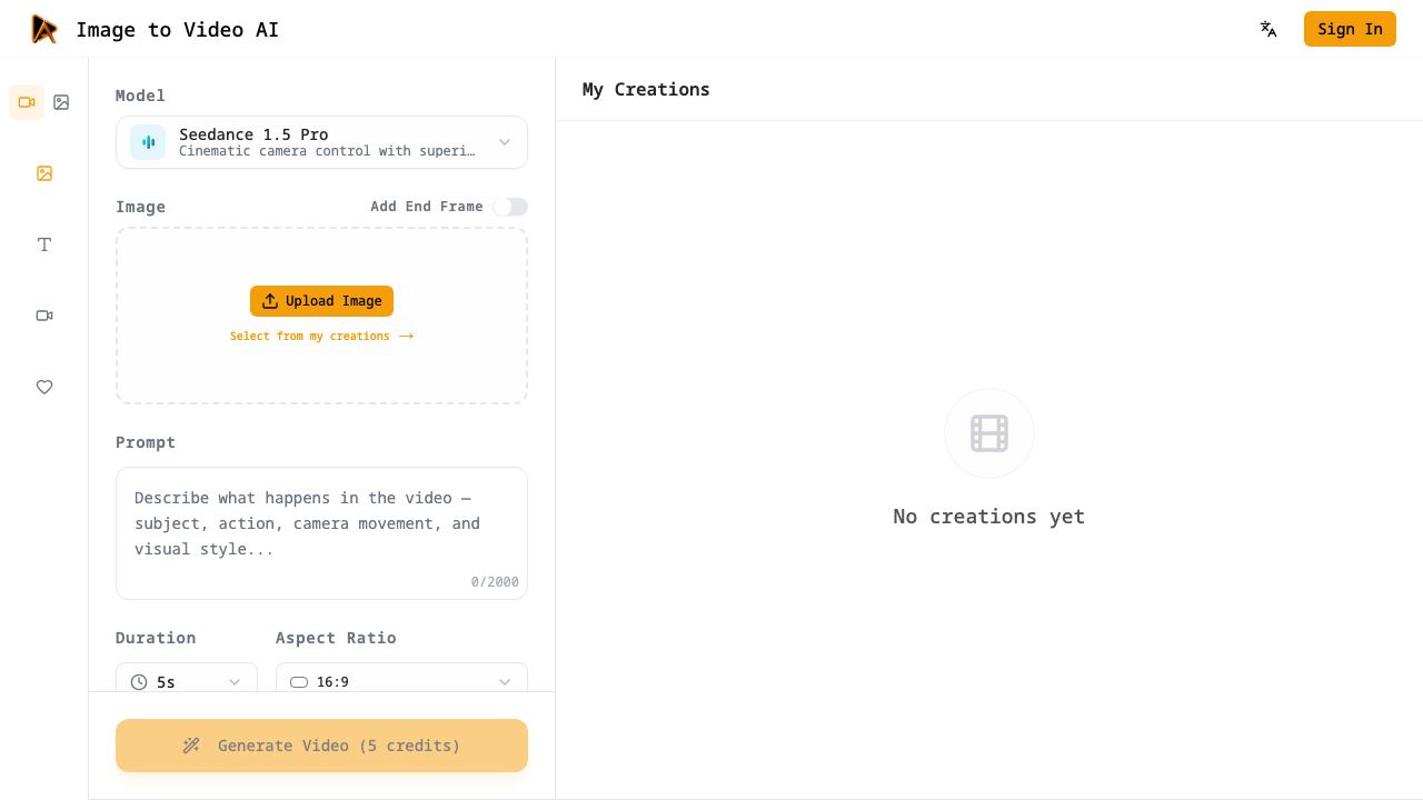 Image to Video AI - 1 website screenshot