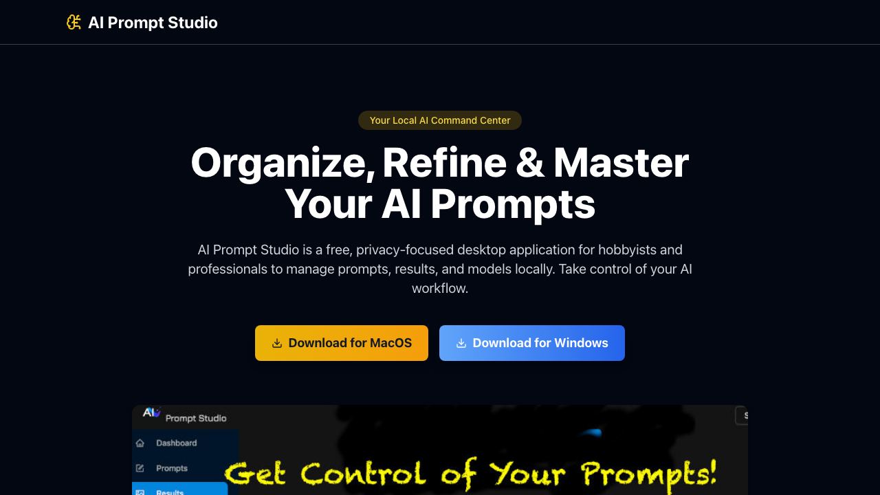 AI Prompt Studio 网站截图