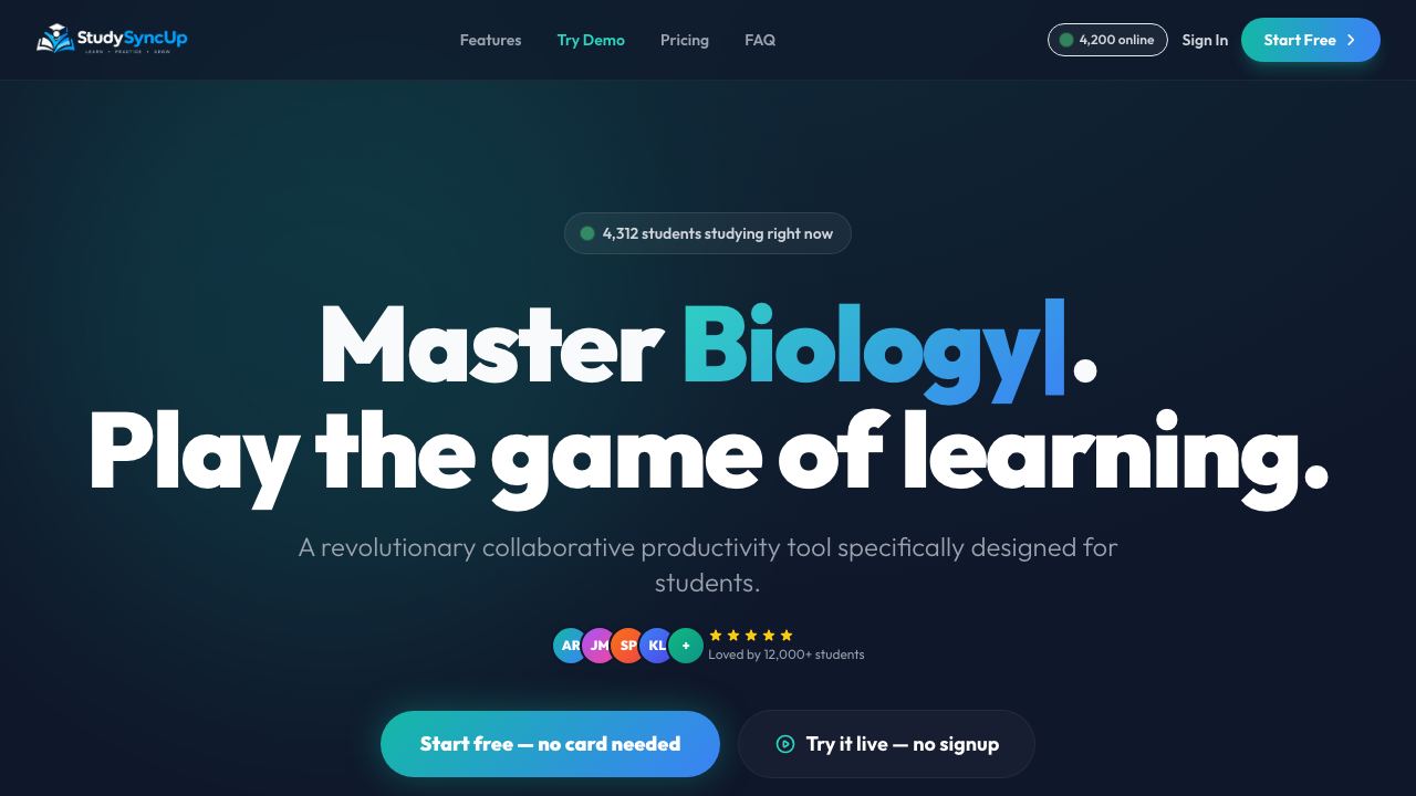 StudySync website screenshot