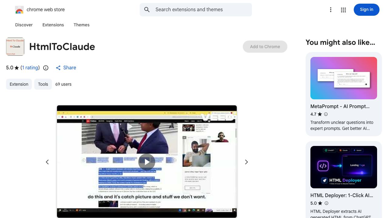 HtmlToClaude 网站截图