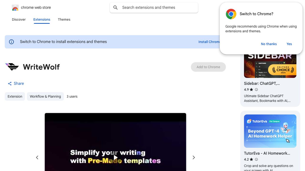 WriteWolf 网站截图