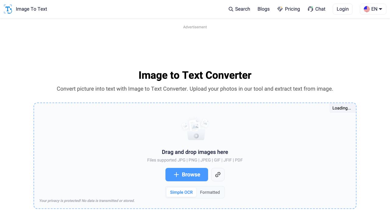 Image to Text Converter IO 网站截图