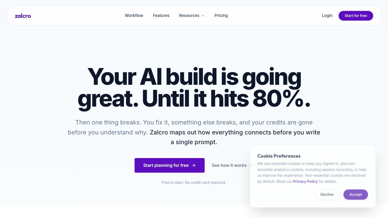 Zalcro 网站截图