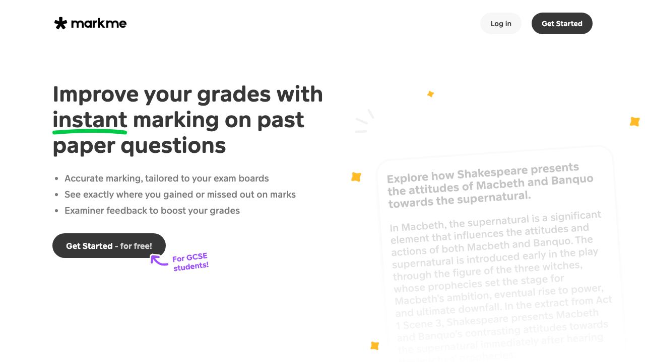 MarkMe AI website screenshot