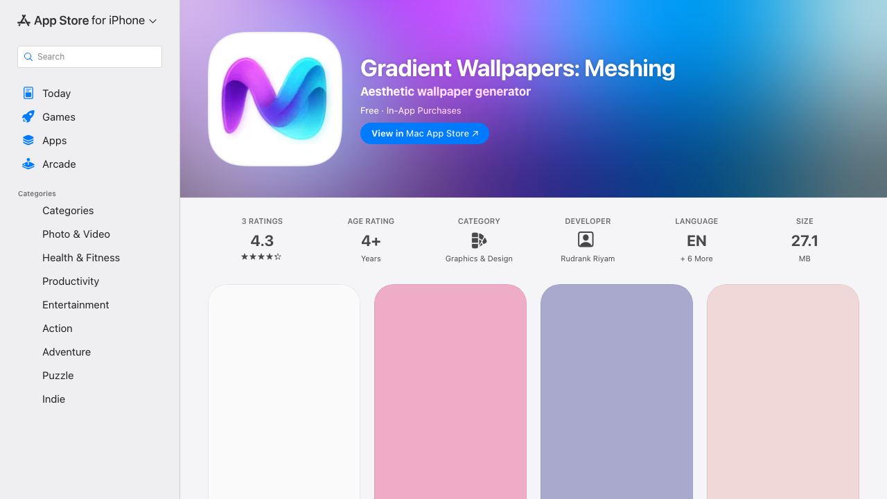Meshing: AI Mesh Gradient Tool 网站截图