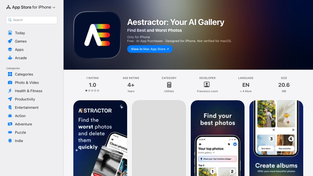 Aestractor - Your AI Gallery 网站截图