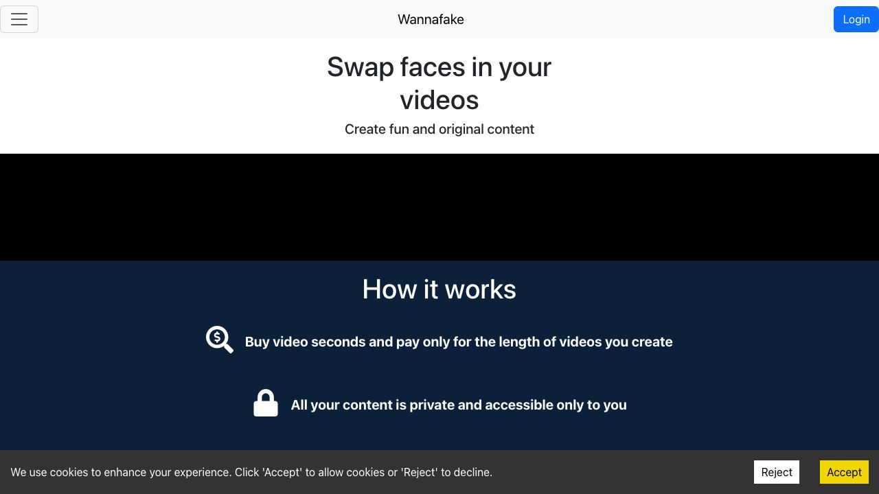 Wannafake 网站截图