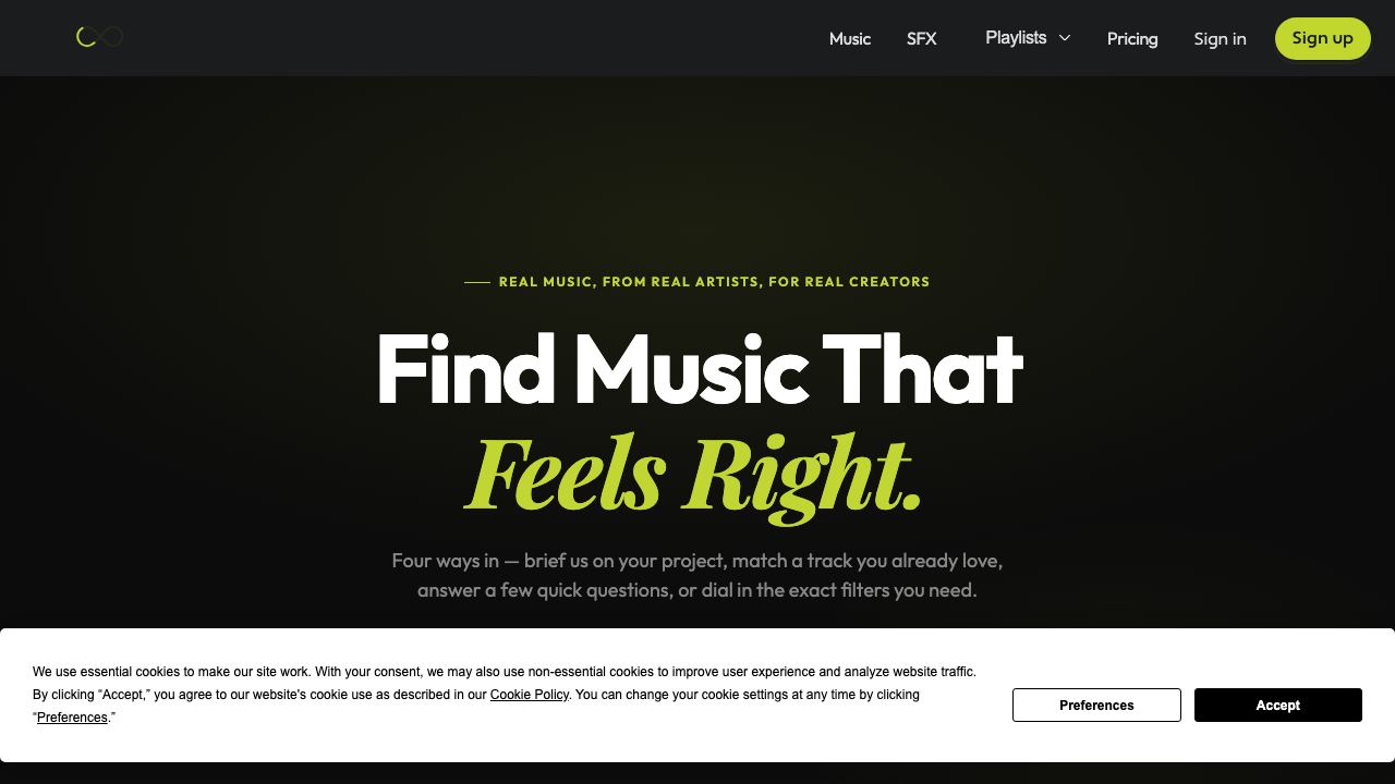 Audiosocket website screenshot