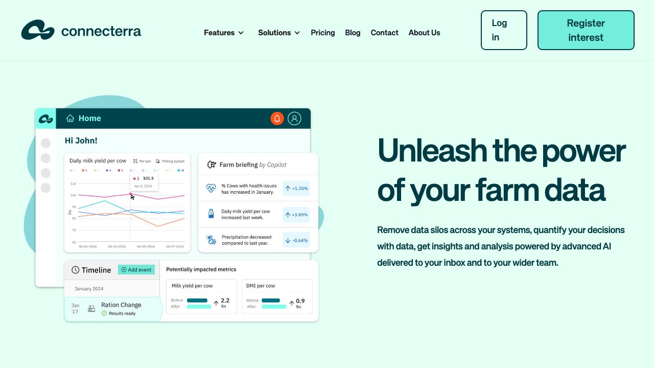 connecterra.io website screenshot
