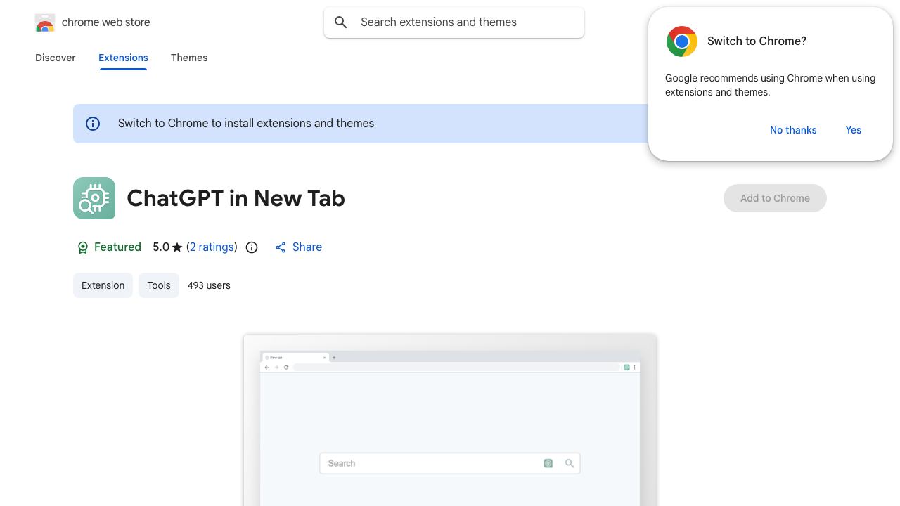 ChatGPT in New Tab 网站截图