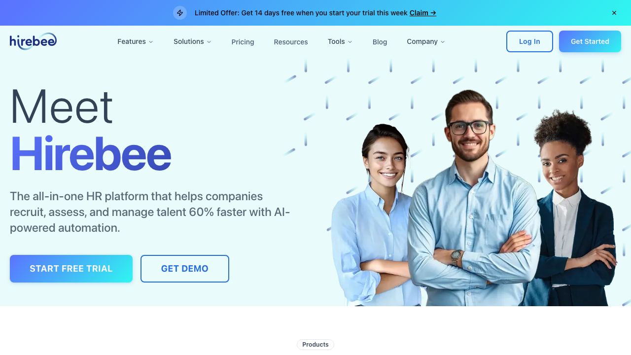 Hirebee.ai 网站截图
