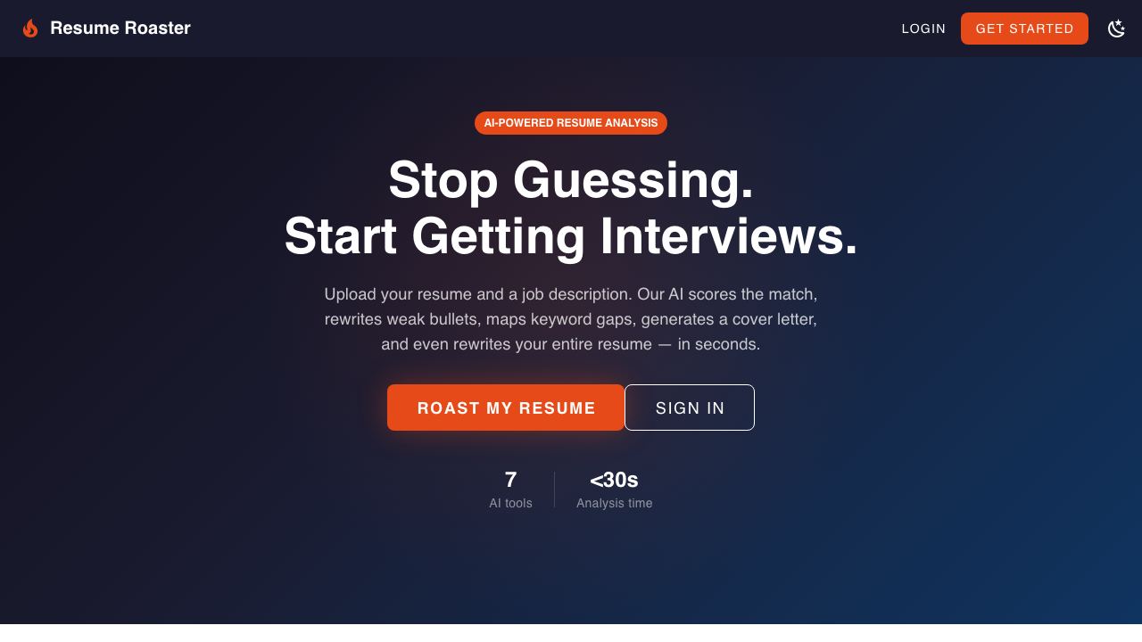 Resume Roaster website screenshot