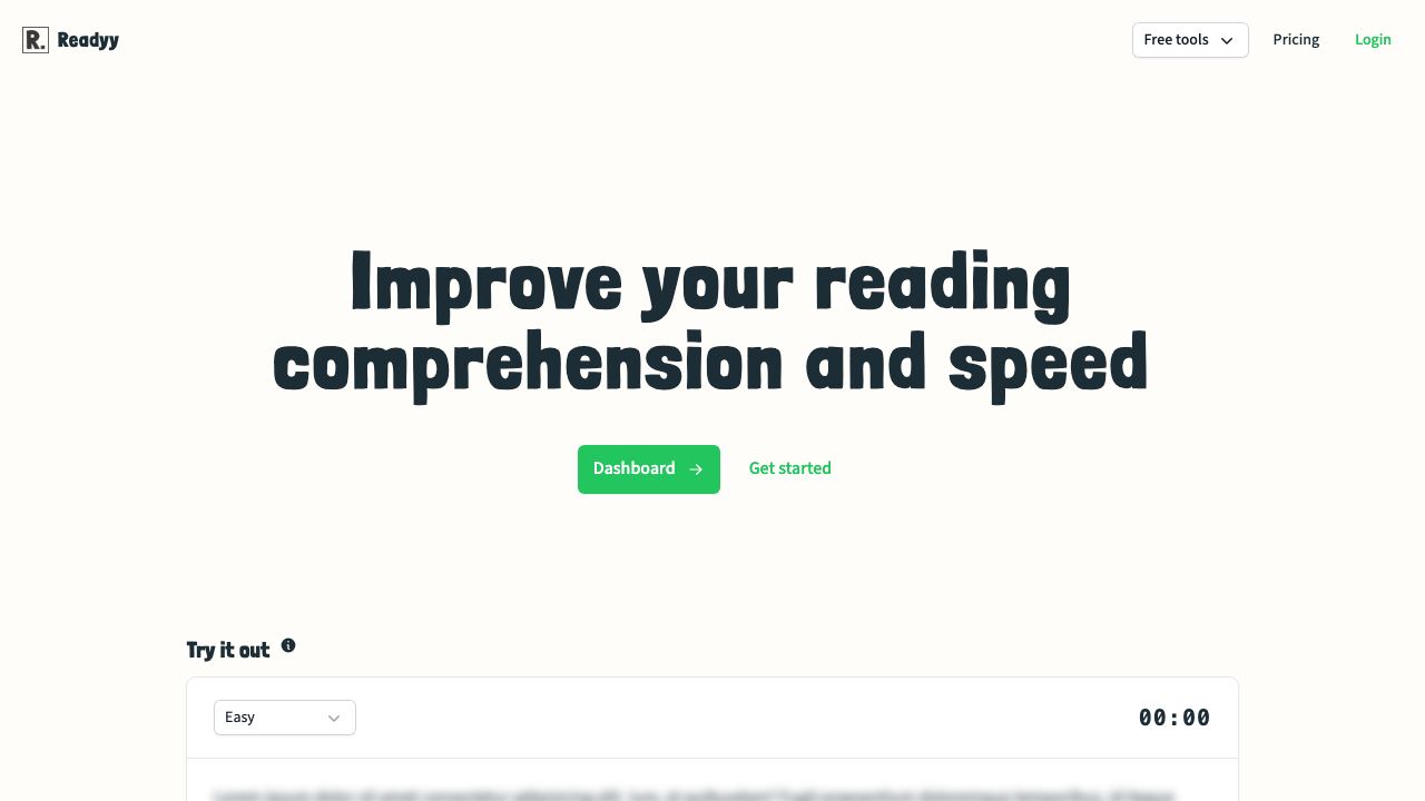 Readyy website screenshot