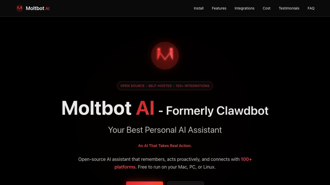 Moltbot AI- website screenshot