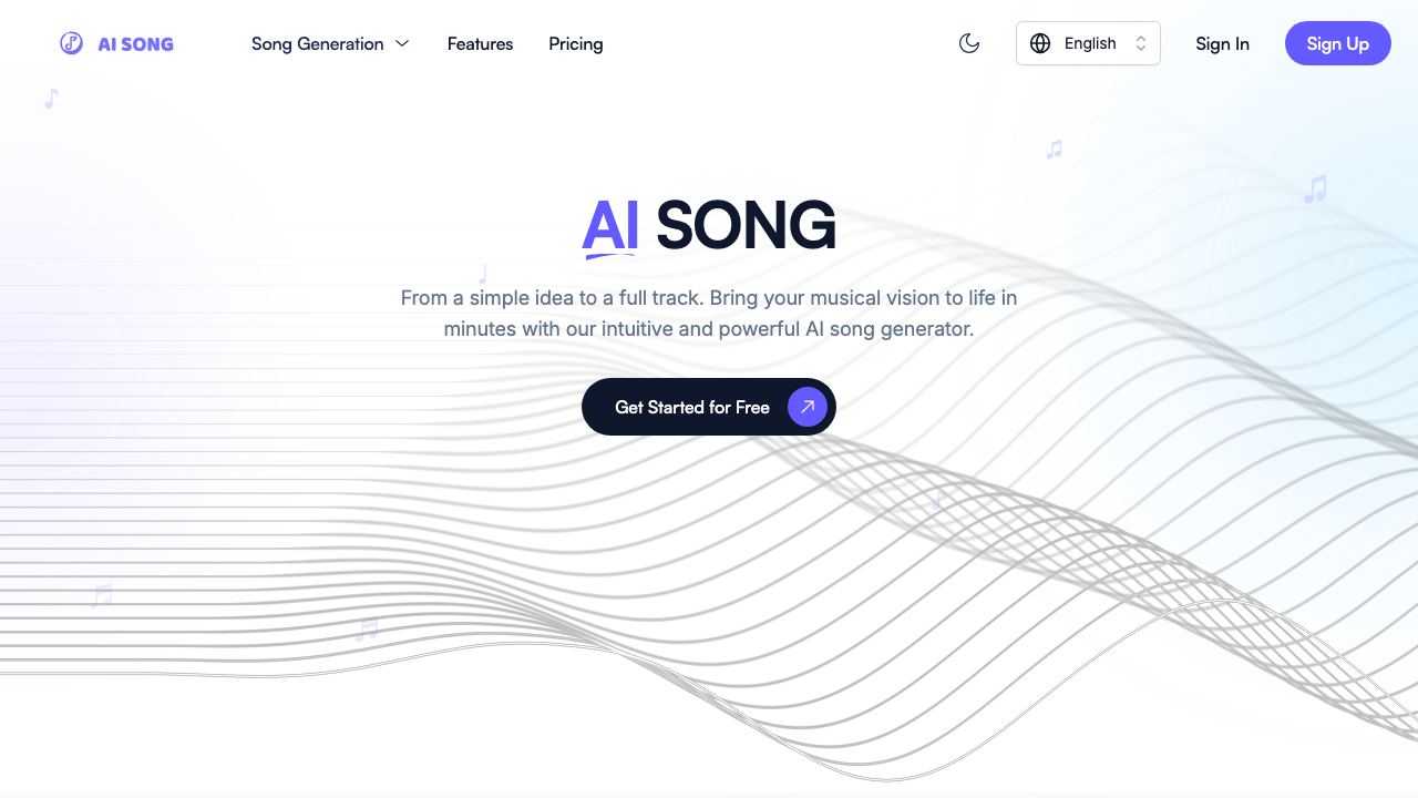 AI Song Online Free | AI Song Generator & AI Music generator 网站截图