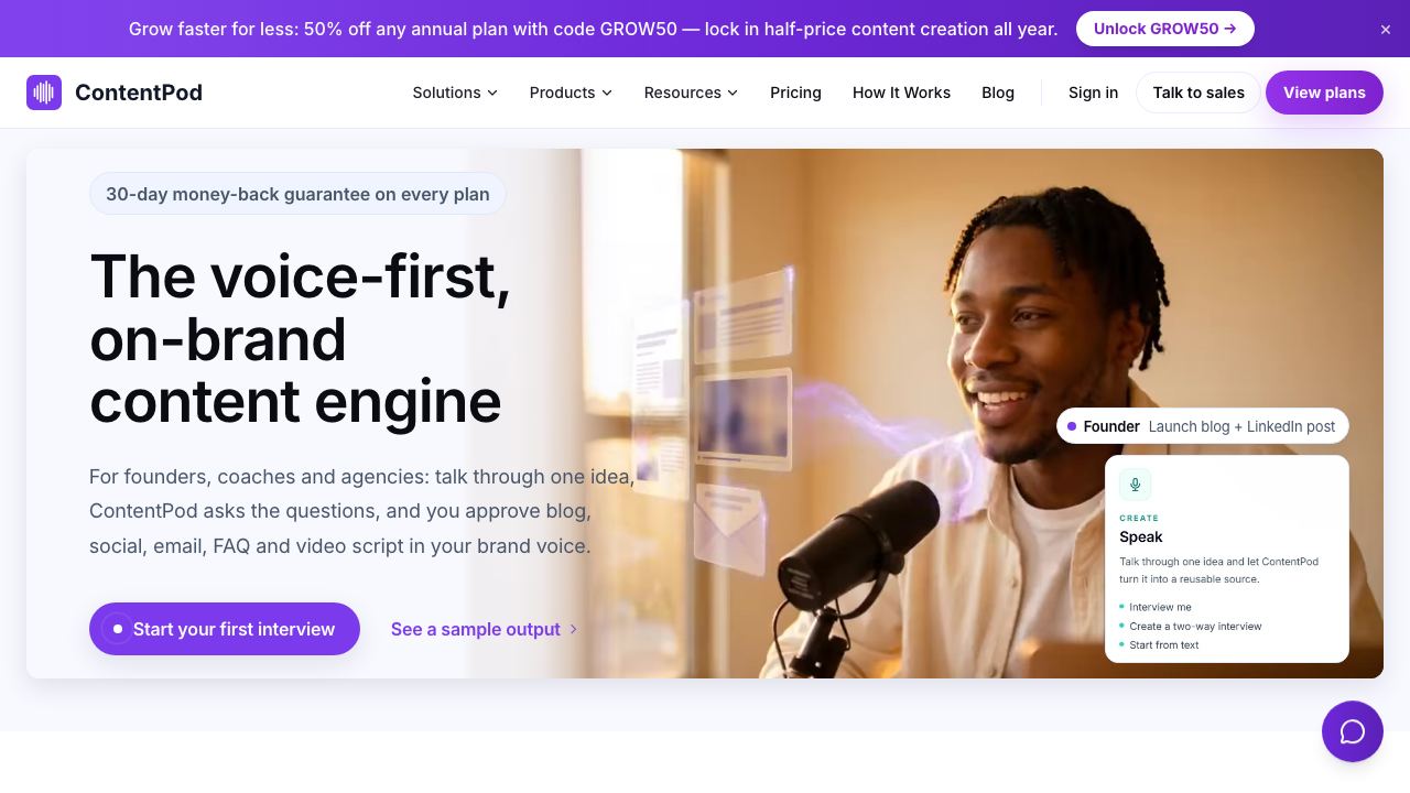 ContentPod website screenshot