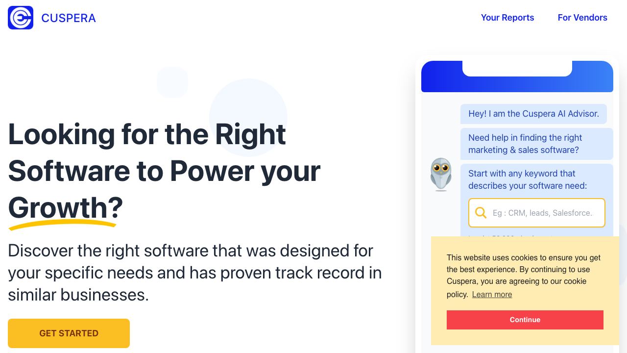 cuspera.com website screenshot