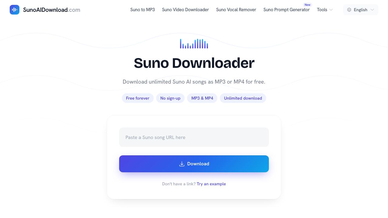 Suno AI Download 网站截图