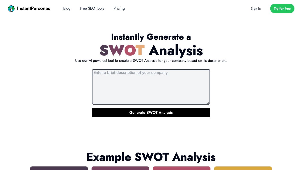 SWOT Analysis 网站截图