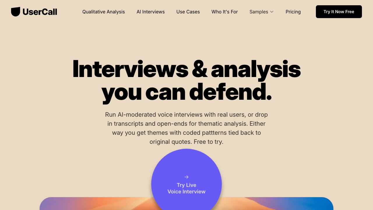 UserCall website screenshot