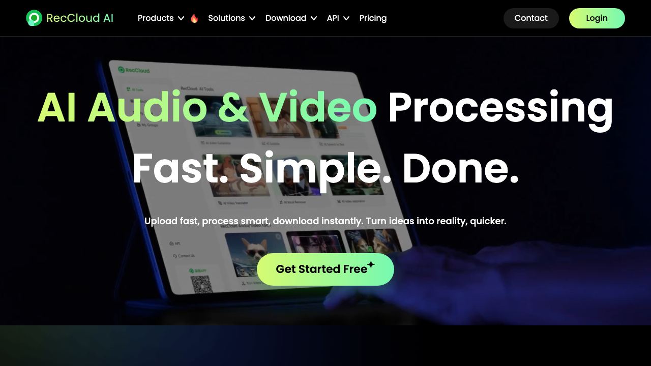 RecCloud website screenshot