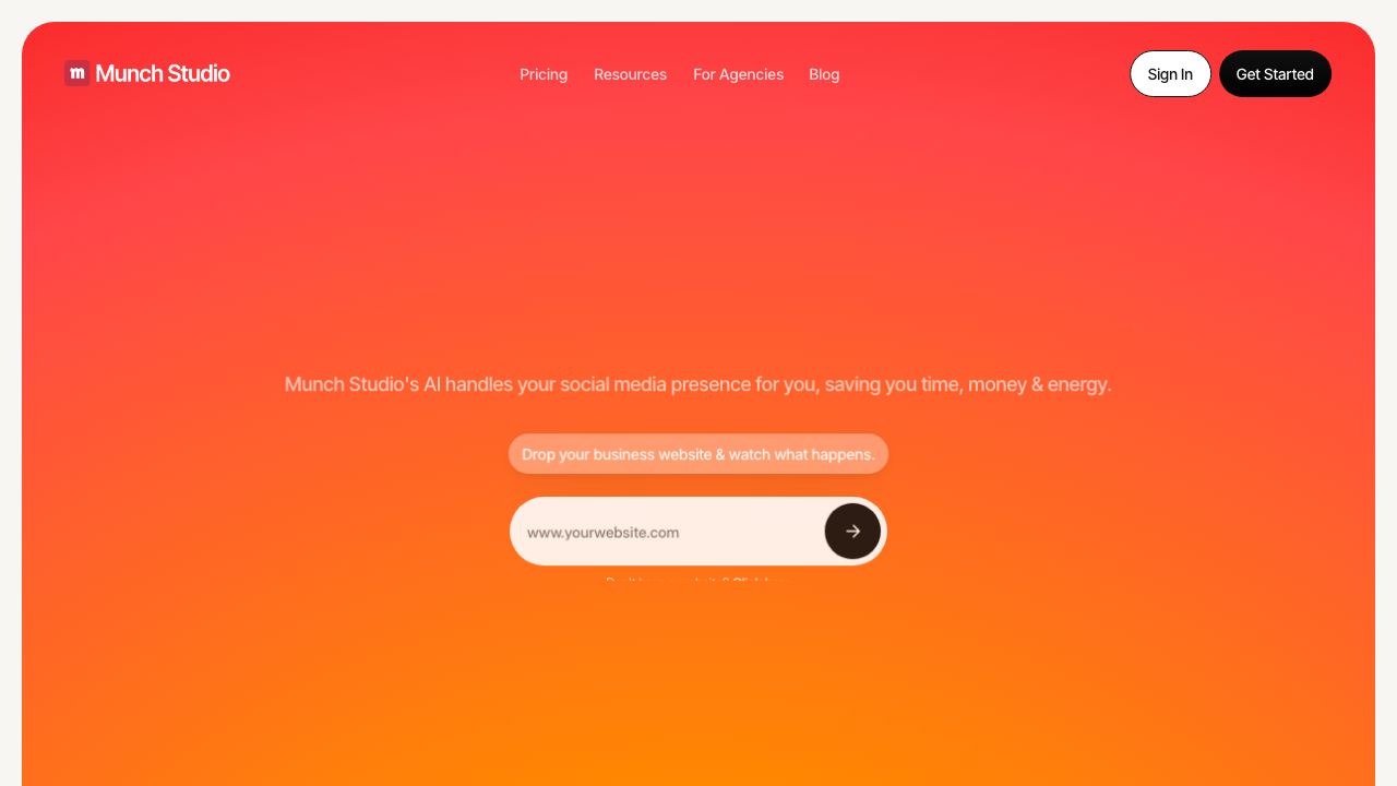 Munch Studio website screenshot