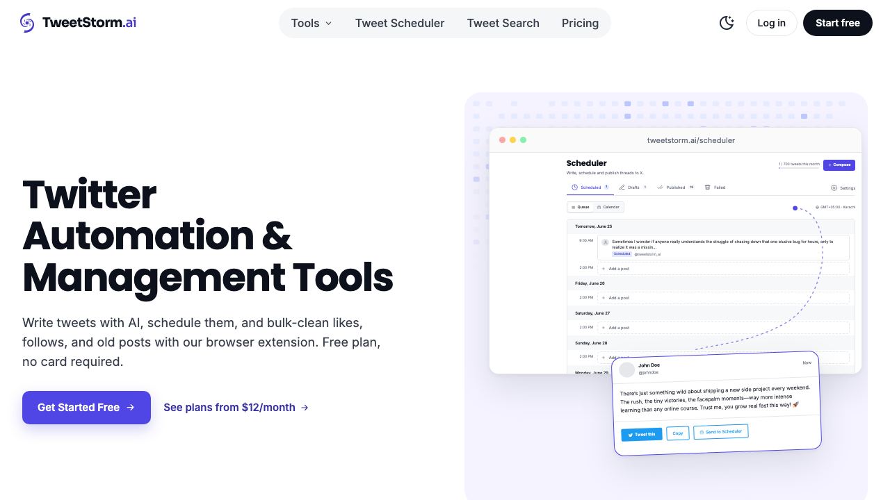 TweetStorm.ai website screenshot