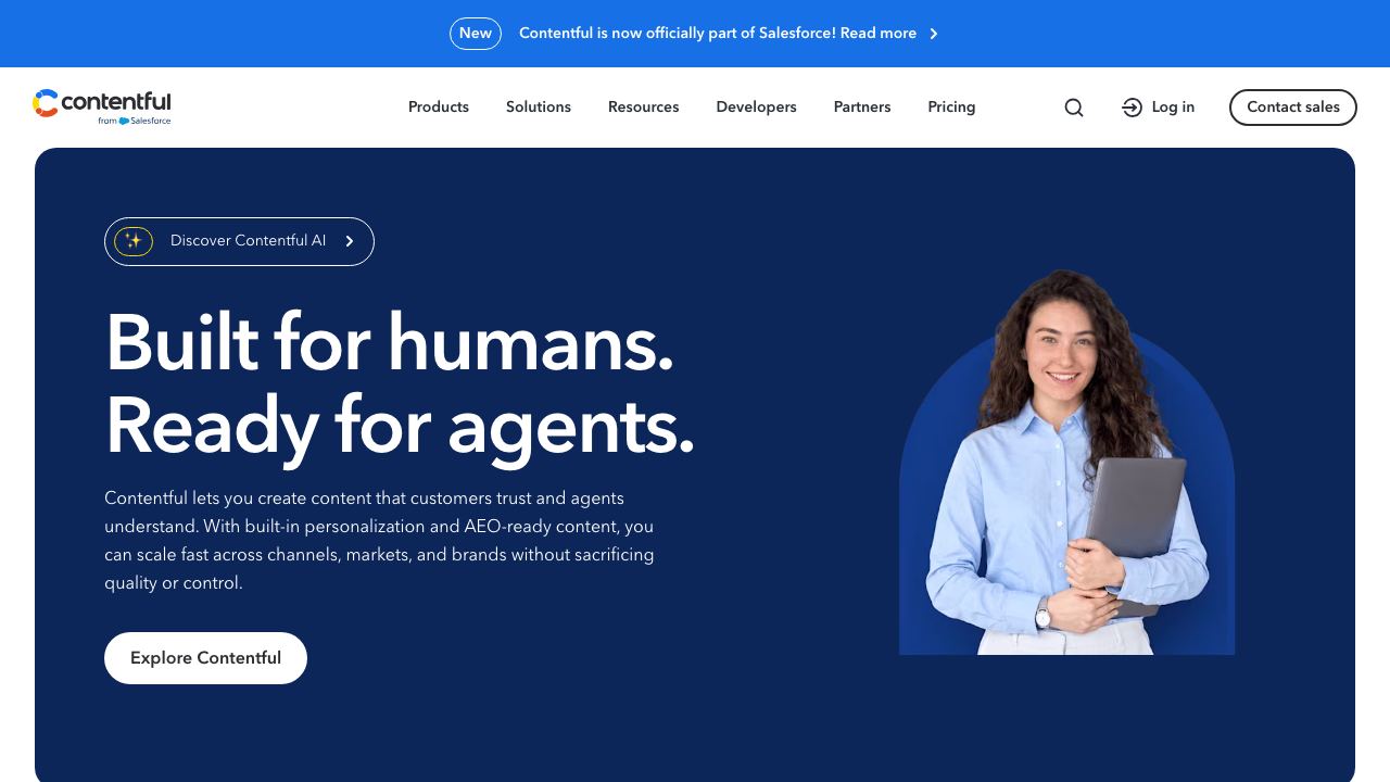 Contentful website screenshot