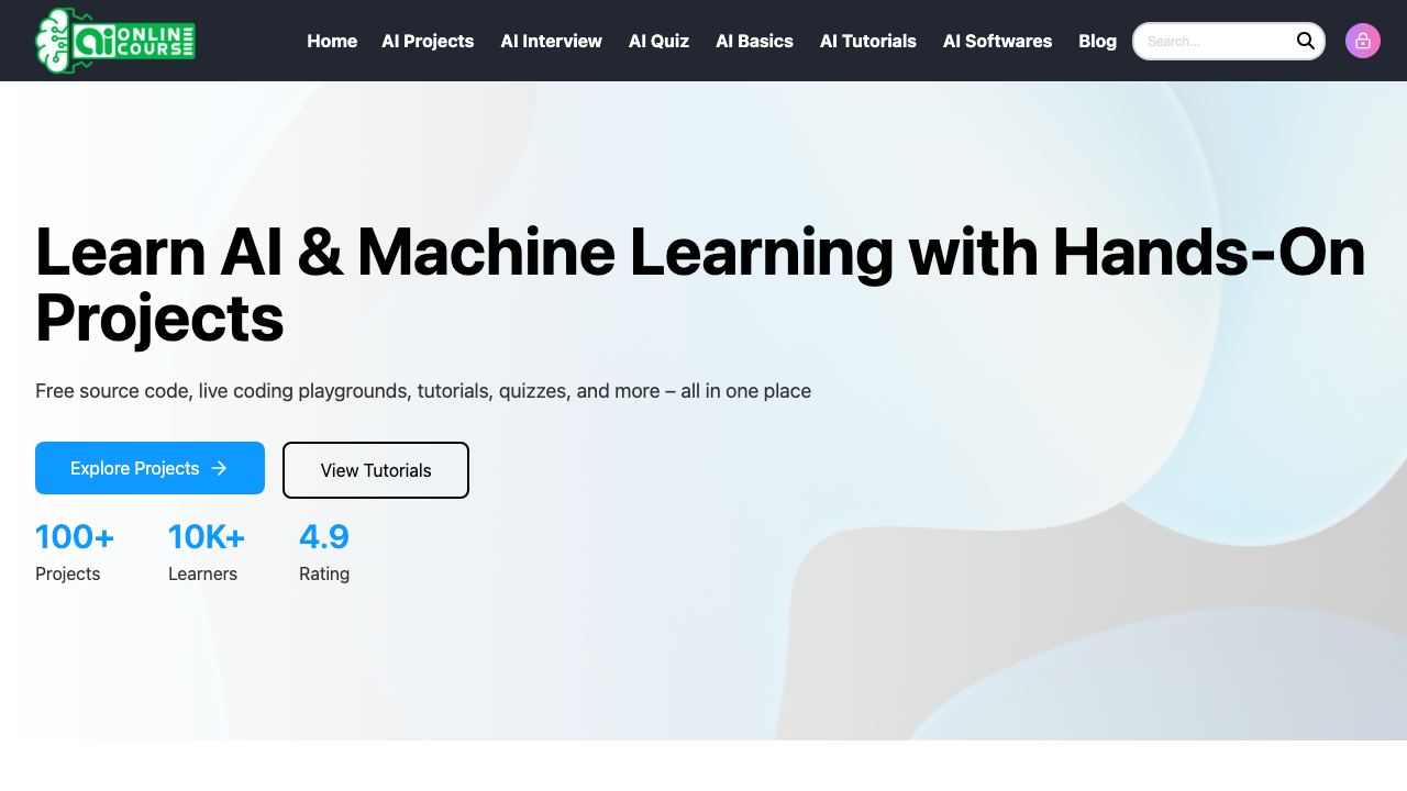 Ai online course website screenshot