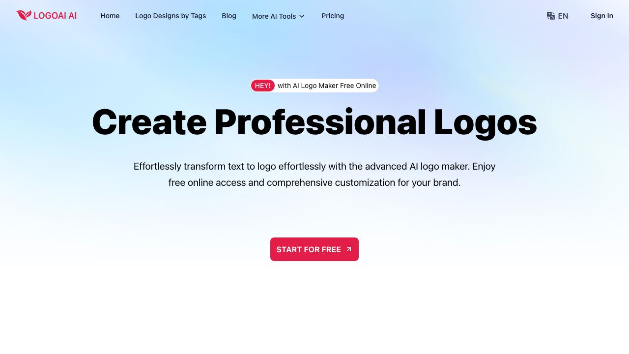 LogoAI.ai: AI Logo Maker Free Online website screenshot