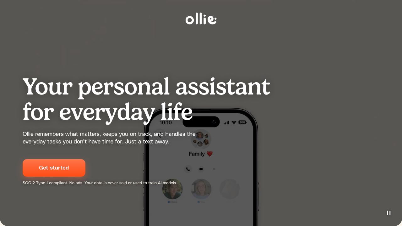 Ollie.ai website screenshot