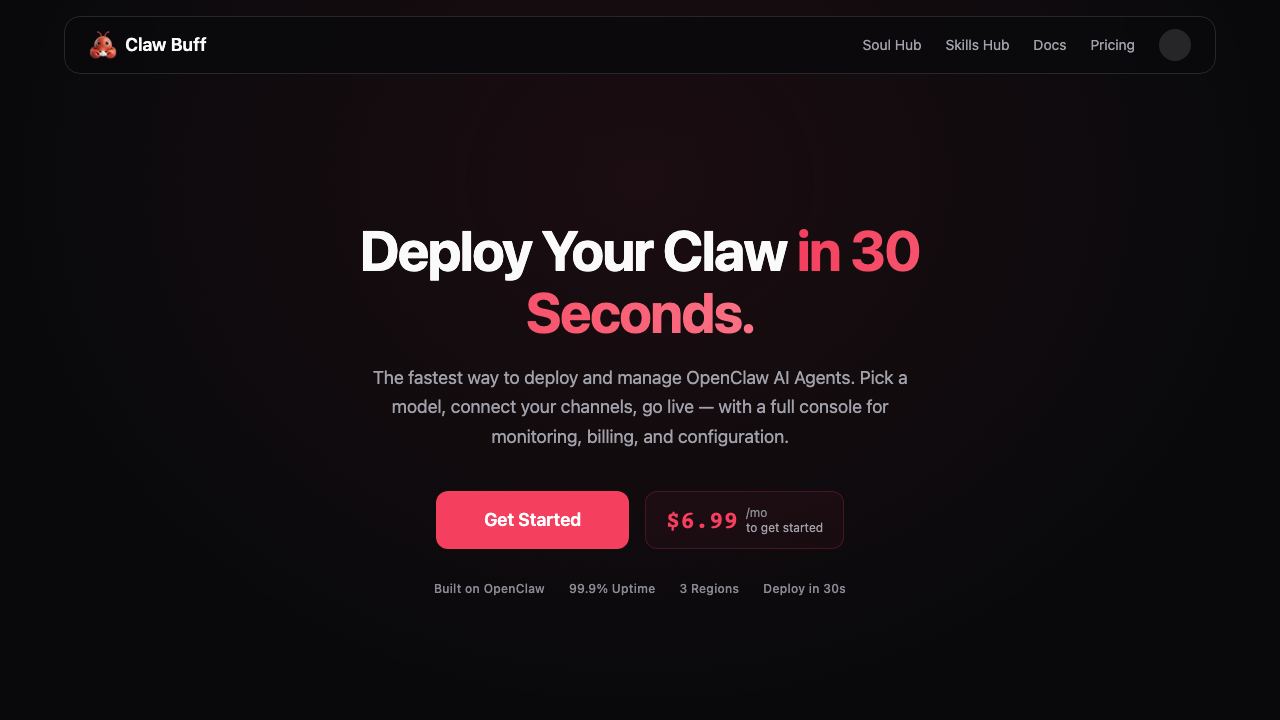 Claw Buff 网站截图
