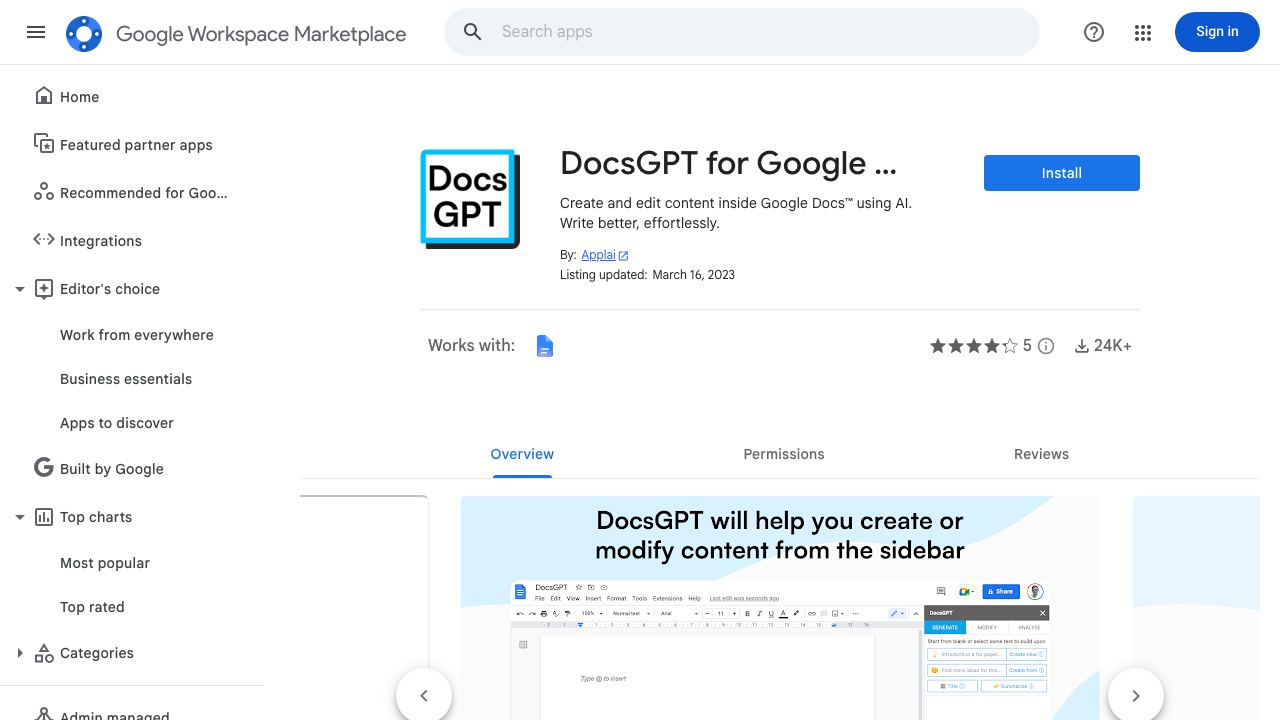 DocsGPT website screenshot