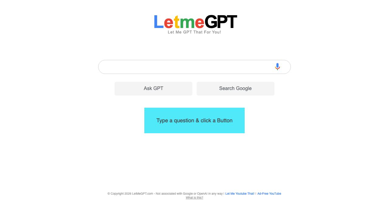 LMGTFY + GPT = LetMeGPT 网站截图