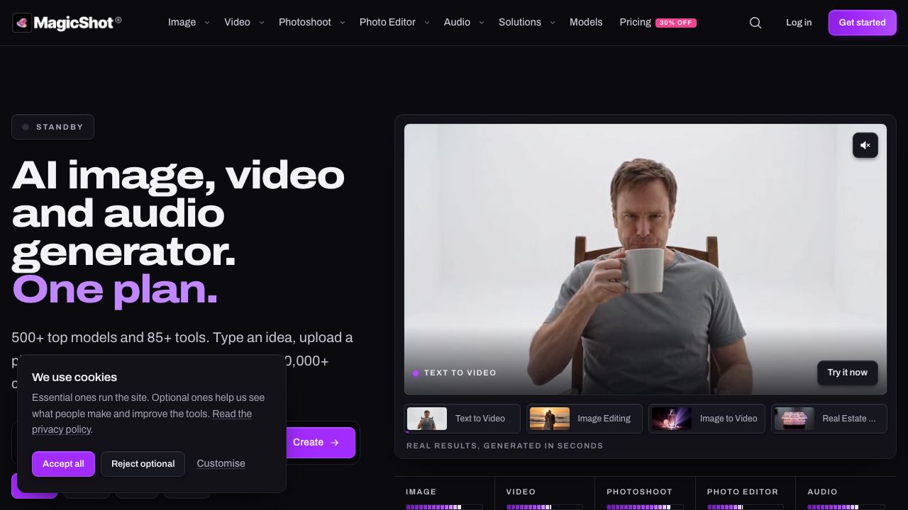 MagicShot website screenshot