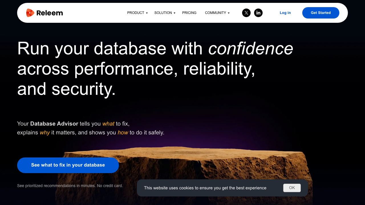 Releem website screenshot