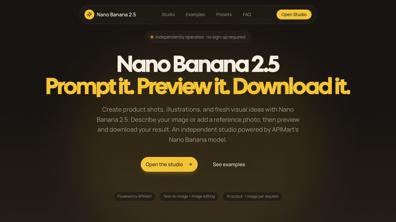 Nano Banana 2.5 网站截图