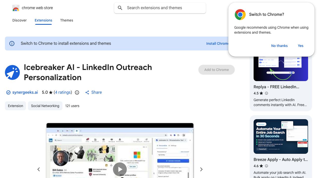 Icebreaker AI - LinkedIn Outreach Personalization 网站截图