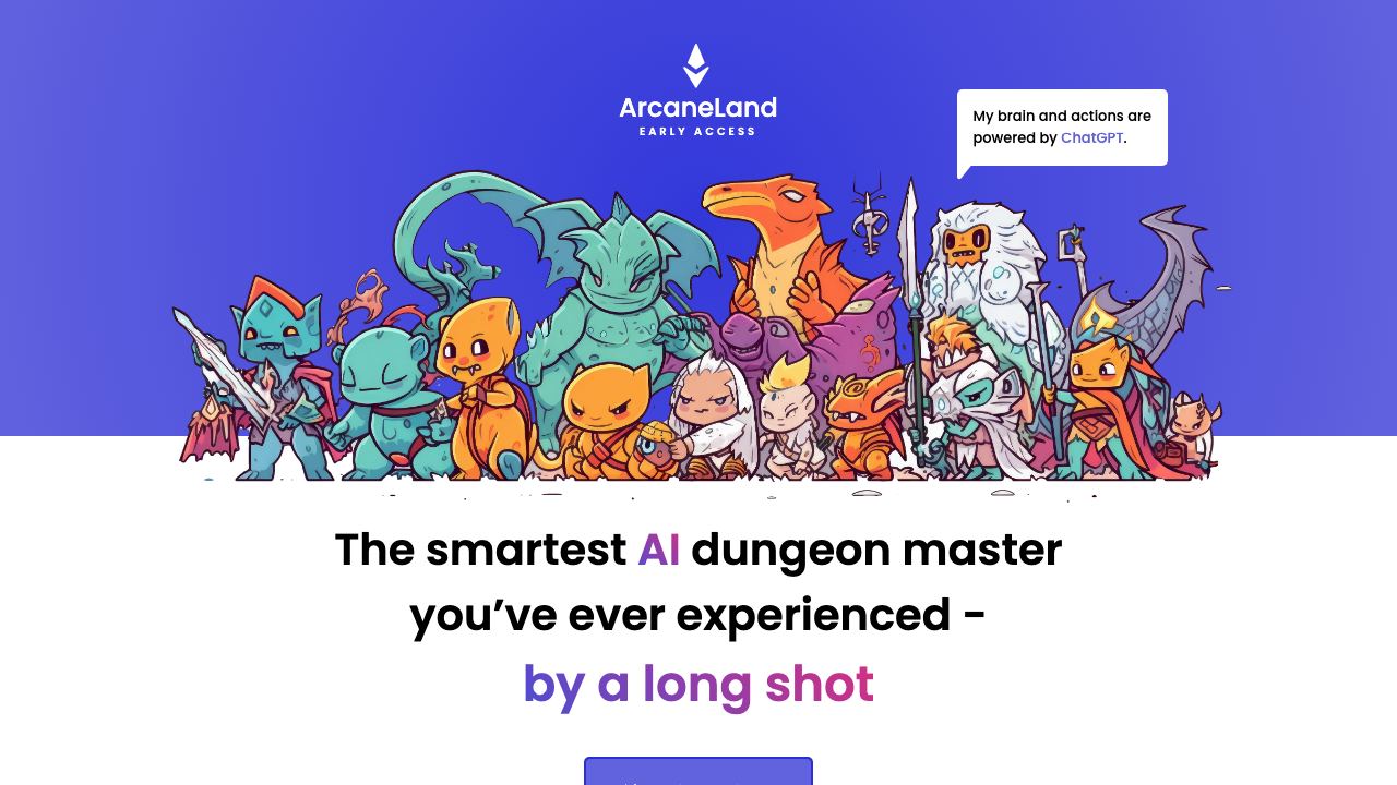 ArcaneLand website screenshot