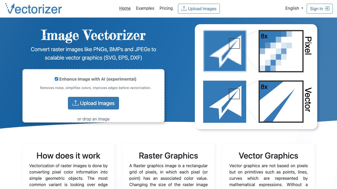Vectorizer 网站截图