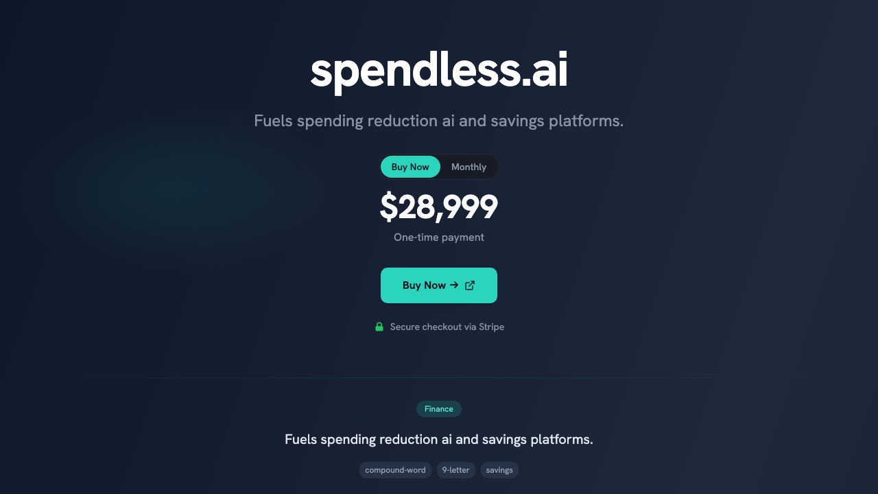 Spendless website screenshot