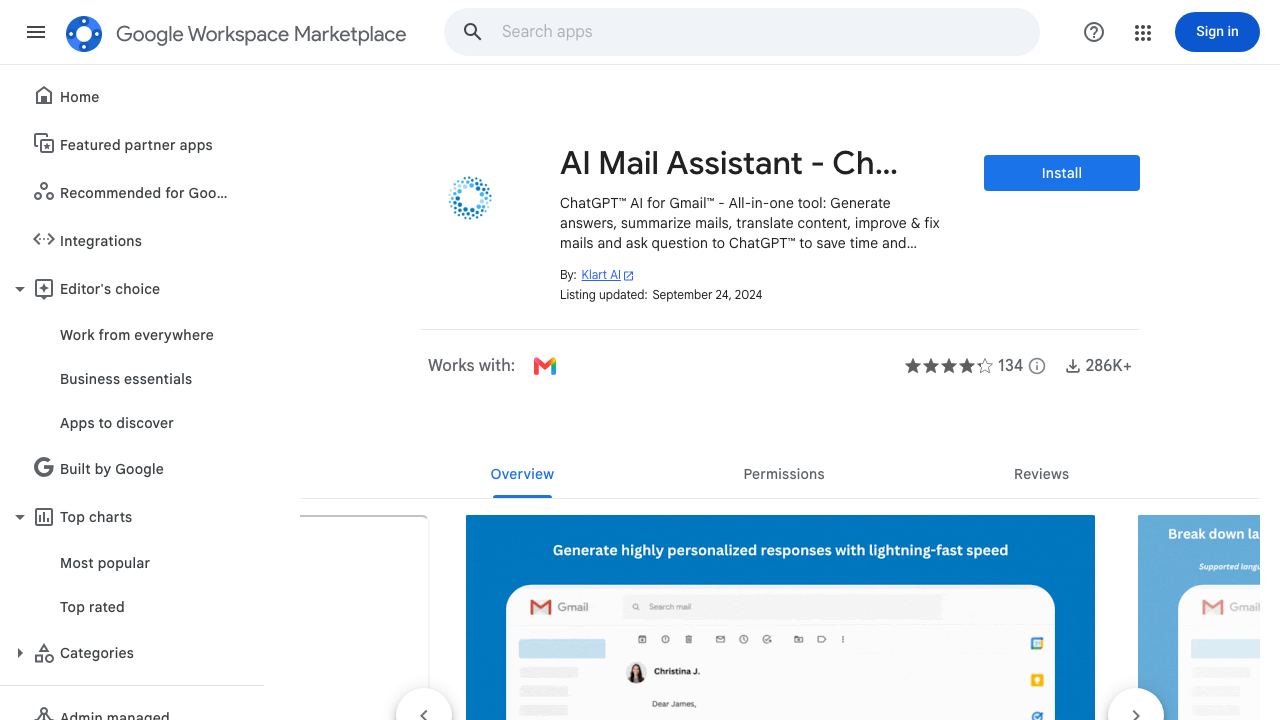 AI Mail Assistant 网站截图