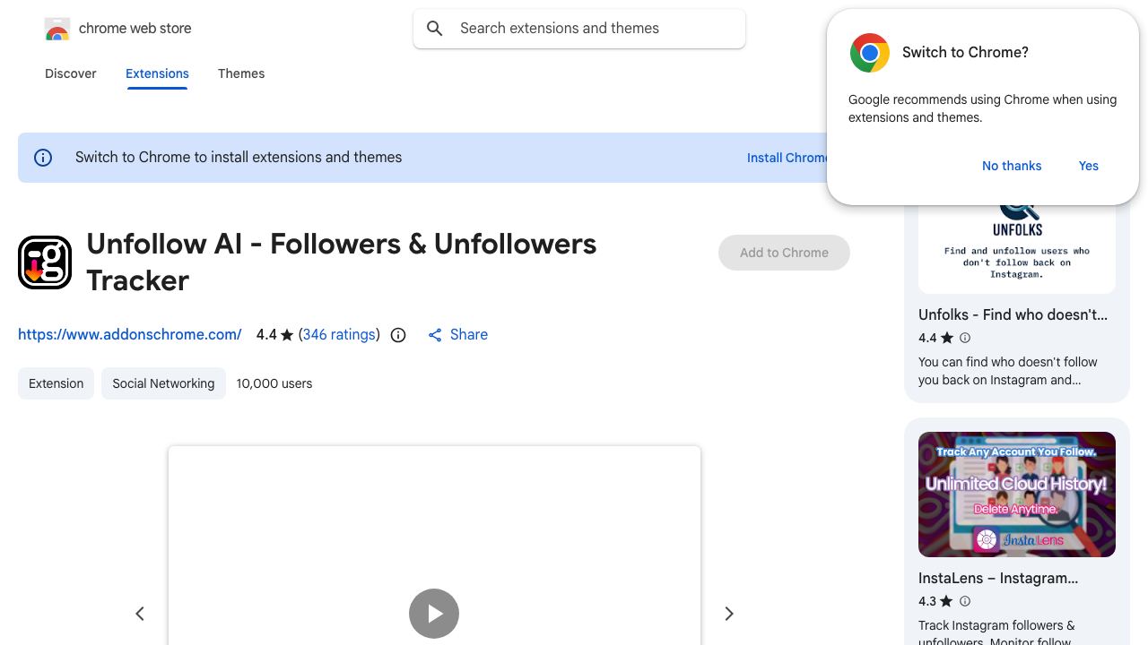 Instagram Unfollow AI 网站截图